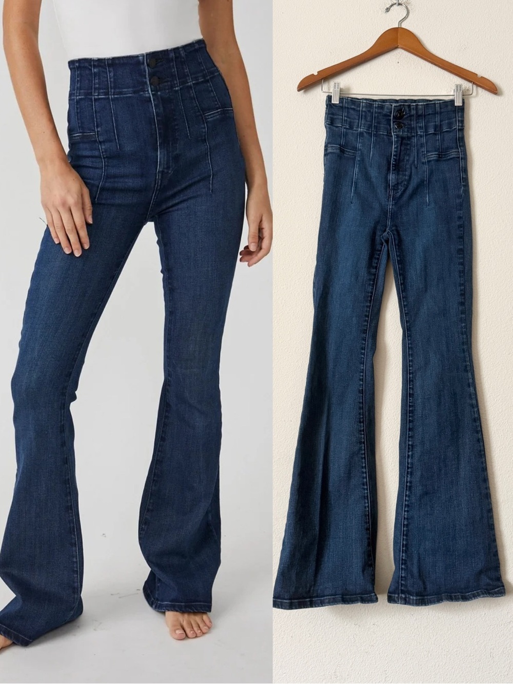 We The Free SIZE 26 Jayde flare high rise jeans in Night Sky